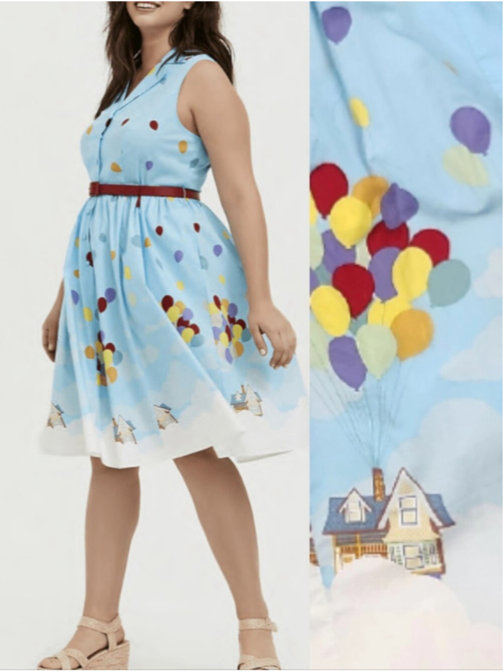 Disney Pixar Up Movie Retro Pin Up Dress Torrid Size 26 US 4X Vacation Cute 50s